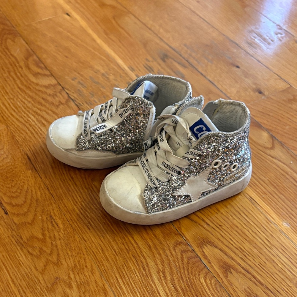 Kids Glitter High-Top Sneakers